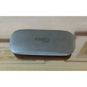 ELASTA Safilo Eyeglasses Sunglasses Hard‎ Case Clam Shell GRAY w Tan Felt Liner